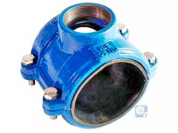 Врезной хомут седелка для ПЭ стальной трубы 160мм аналог Hawle Jafar