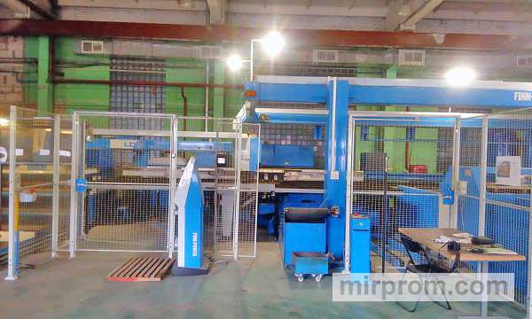 Станок лазерной резки Finn Power LSR6/LC6 с автоматической загрузкой листа, сортировкой деталей и выгрузкой решетки.