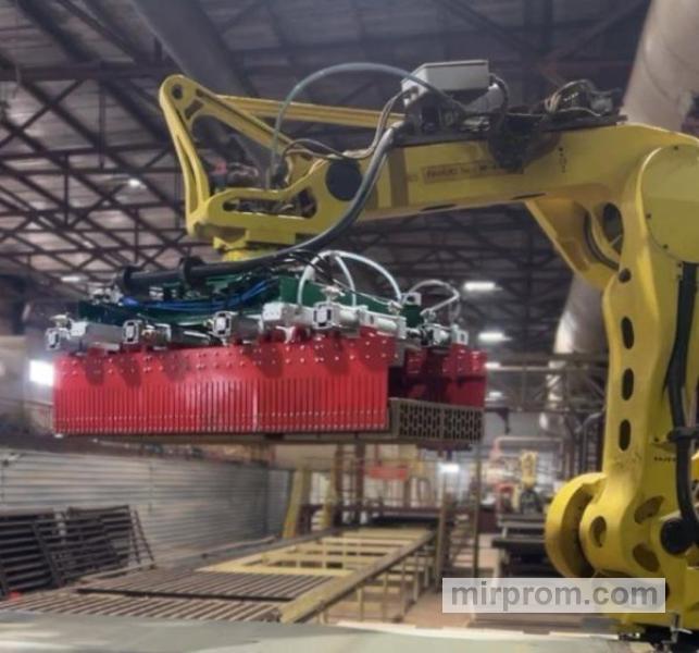 Захват на промышленный робот для перемещения пакетов с кирпичом