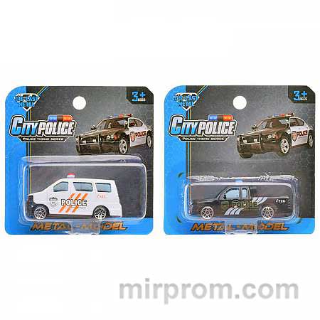 Машина ZQ-007 "Городская полиция" металл., на листе