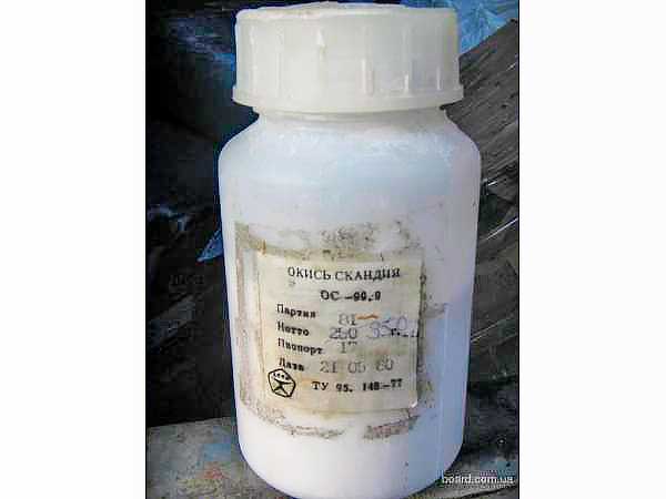 Покупаем дорого скандий металлический, оксид скандия, дистиллят