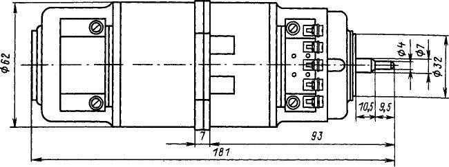 Установочные размеры сельсина ДС-400