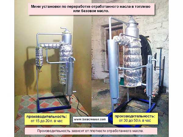 Мини установки для переработки отработанного масла