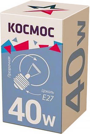 Лампа накаливания Шар 40Вт E27 прозр. Космос LKsmSSpCL40E27v2 КОСМОС