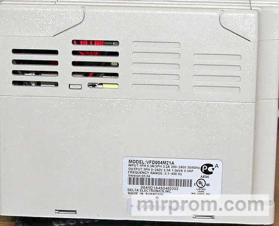 Delta VFD004M21A (0.4 kW 230V 1/3 phase) для станка JXRA I-1300