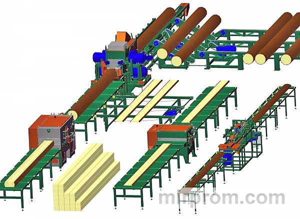 Лесопильная линия для распиловки среднего леса Триумф