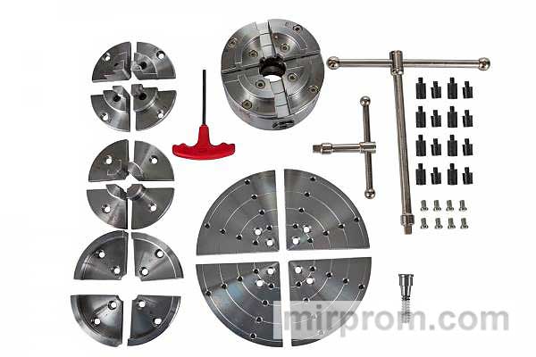 CK-4.5Z/S1 114 мм 4-х кулачковый токарный патрон по дереву в наборе