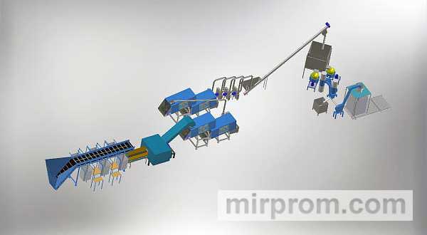 Линия мойки и агломерации сильнозагрязненных полимеров мощностью 1 т/ч