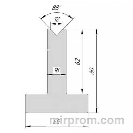 Т-матрица для листогиба 60х80 88 градусов