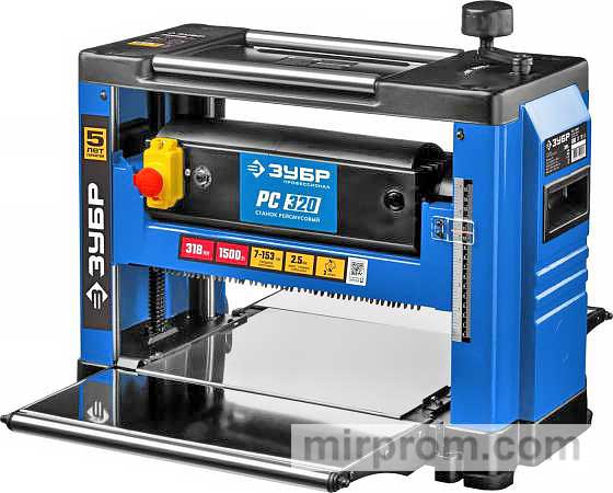 Рейсмусовый станок ширина строгания 318мм толщина заготовки до 153 мм 2 ножа 9000 об/мин 1500Вт 8м/мин ЗУБР РС-320