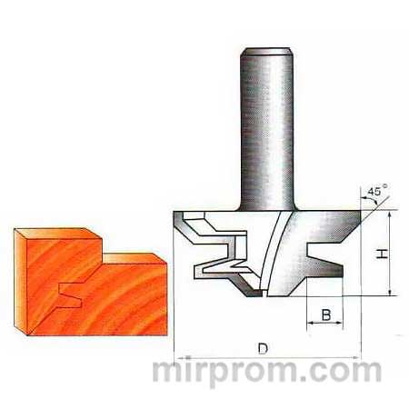 Фреза ГЛОБУС 2510 D50 d8 пазошиповая (для углового сращивания)
