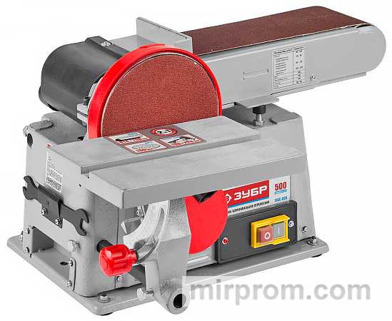 Станок шлифовальный ЗУБР ЗШС-500 лента 100x914 мм диск 150 мм 2950 об/мин 500 Вт
