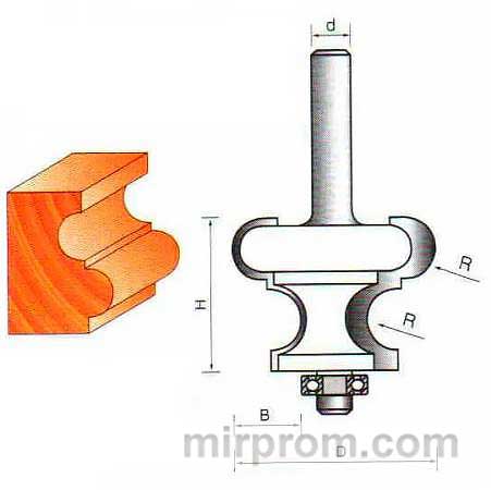 Фреза ГЛОБУС 2019 R4 кромочная фигурная полустержневая