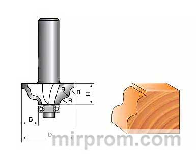 Фреза ГЛОБУС 2029 R6 кромочная фигурная с нижним подшипником
