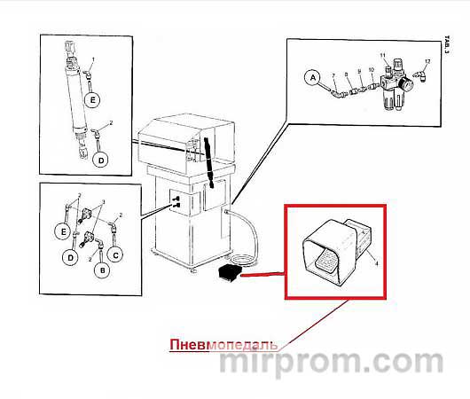 Пневмопедаль для станка ТR-350