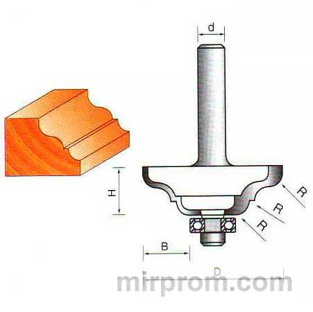 Фреза ГЛОБУС 2013 R6 кромочная калевочная с нижним подшипником