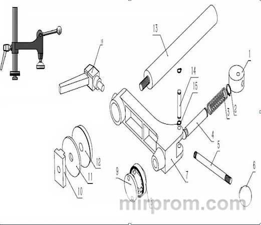 Прижим эксцентриковый в сборе (поз.1-16) для станка WT-3200 (R)