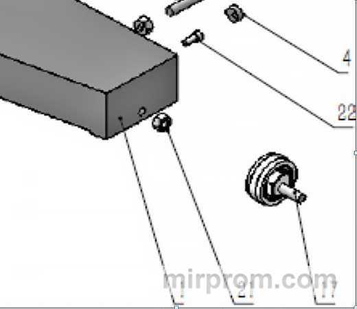 Ролик п/у в сборе кронштейна крепления продольной линейки (поз.17) для станка WT-3200 (R)