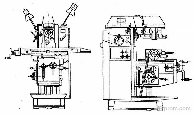 Станок горизонтально-фрезерный консольный универсальный с поворотным столом 6Е80