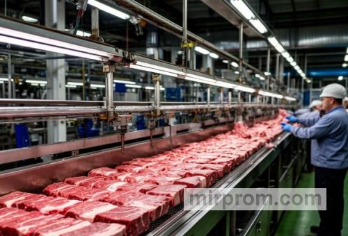 Цех мясного производства с автоматизированной линией перекрутки