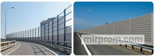 Монтаж шумозащитного экрана вдоль автомобильной трассы