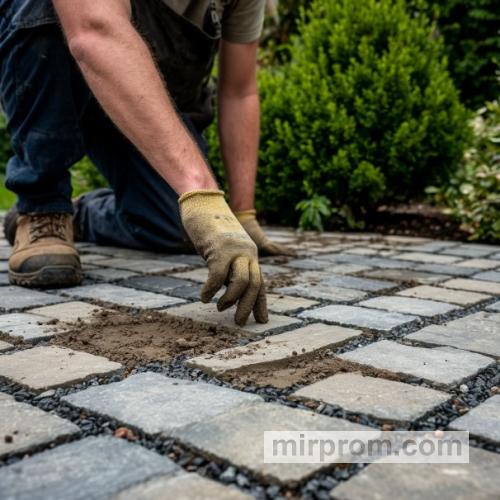 Процесс укладки тротуарной плитки: подготовка основания, монтаж, заделка швов