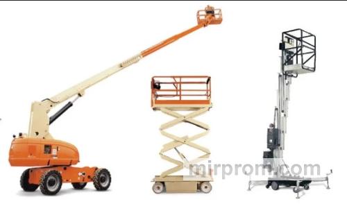 Различные типы подъемников: ножничные, коленчатые и телескопические