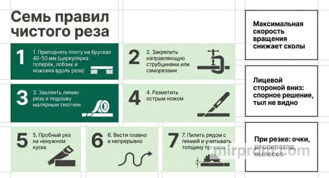 семь правил чистого реза