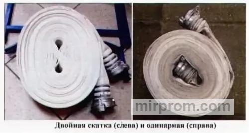 Схема правильной укладки и методика двойной перекатки рукава