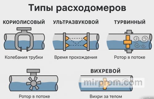 Схема работы тепловых и кориолисовых расходомеров газа