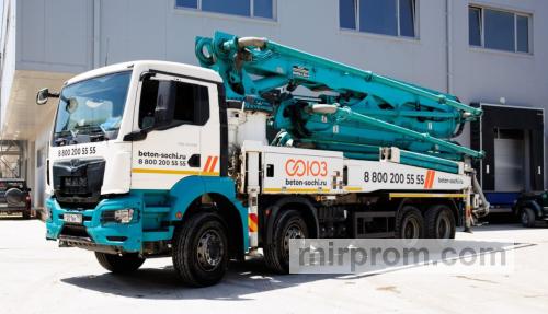 Сравнение габаритов разных моделей бетононасосов