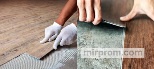 Укладка кварц-виниловой плитки в гостиной с замковым соединением