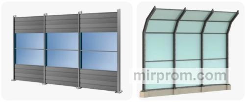 Варианты исполнения шумозащитных панелей металл, бетон, поликарбонат