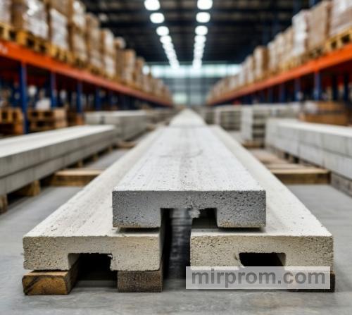 Железобетонные шпалы на складе производителя