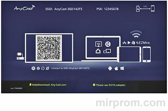 Инструкция AnyCast M9 основной экран настройки AnyCast