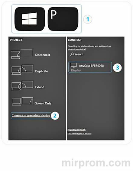 Инструкция AnyCast M9 Зеркалирование Windows