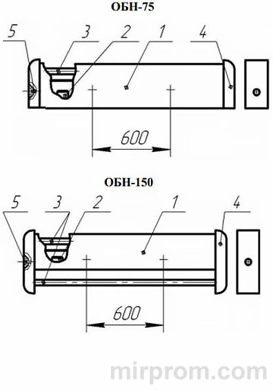 Облучатель бактерицидный ОБН-75 / ОБН-150 Азов Инструкция