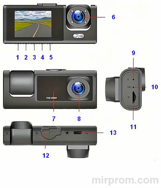 Видеорегистратор с 3-мя камерами Black Box Traffic Recorder инструкция