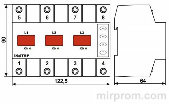 Реле напряжения DigiTOP VP-3F63A Инструкция