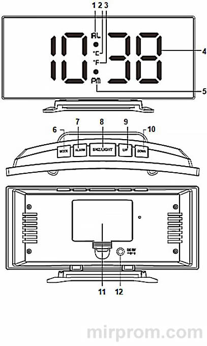 Инструкция зеркальных электронных часов DT-6507