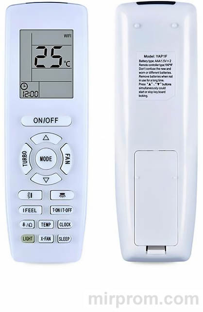 Пульт ДУ сплит-системы GREE YAP1F Инструкция