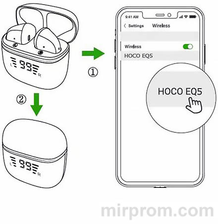 Беспроводные наушники Hoco EQ5 инструкция
