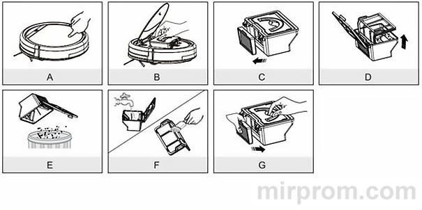 Инструкция Ilife V50 Очистка контейнера для пыли и фильтра