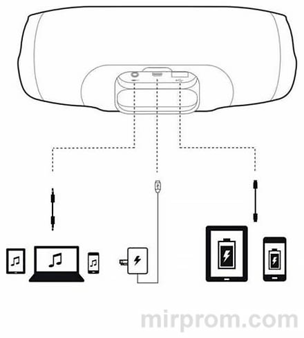 Инструкция JBL Charge 3 Разъемы