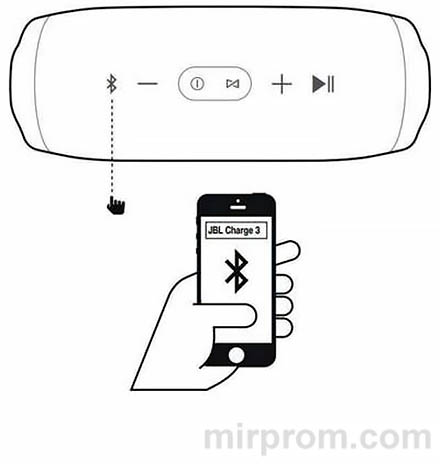 Инструкция JBL Charge 3 Подключение с помощью Bluetooth