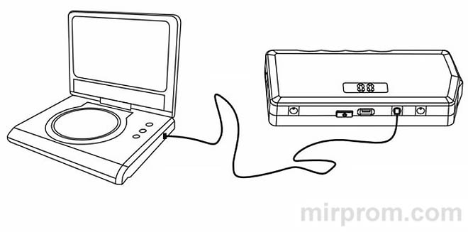 Зарядка DVD с помощью Jump Starter