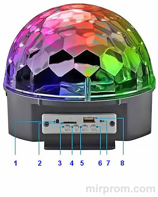 Инструкция Диско-шар Led Crystal Magic Ball Light