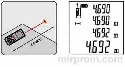 Инструкция Mileseey X5. Измерение дистанции