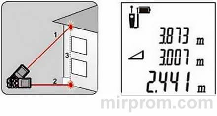 Инструкция Mileseey X5. Вычисление высоты по двум точкам