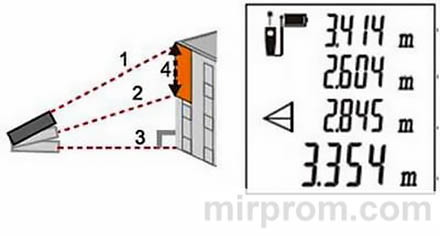 Инструкция Mileseey X5. Вычисление отрезка высоты